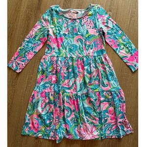 Lilly Pulitzer Geanna Swing Dress Turquoise Oasis Golden Hour‎ XXS Vacation